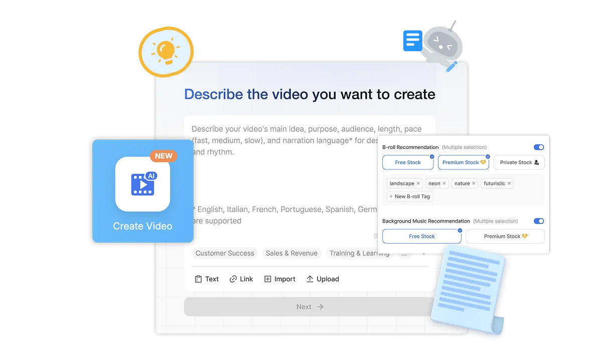 Visla AI video creating and editing platform—AI Video Agent turns ideas, scripts, and files into finished videos.